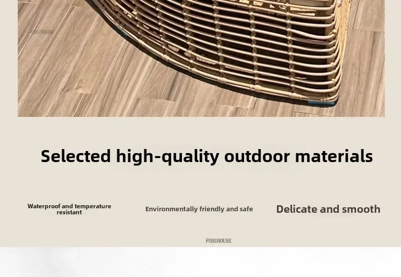 Outdoor PE Rattan Garden Sofas Courtyard Open-air Sofa Chair Combination Outdoor Garden Leisure Balcony Full Arc Sofa Chairs EE