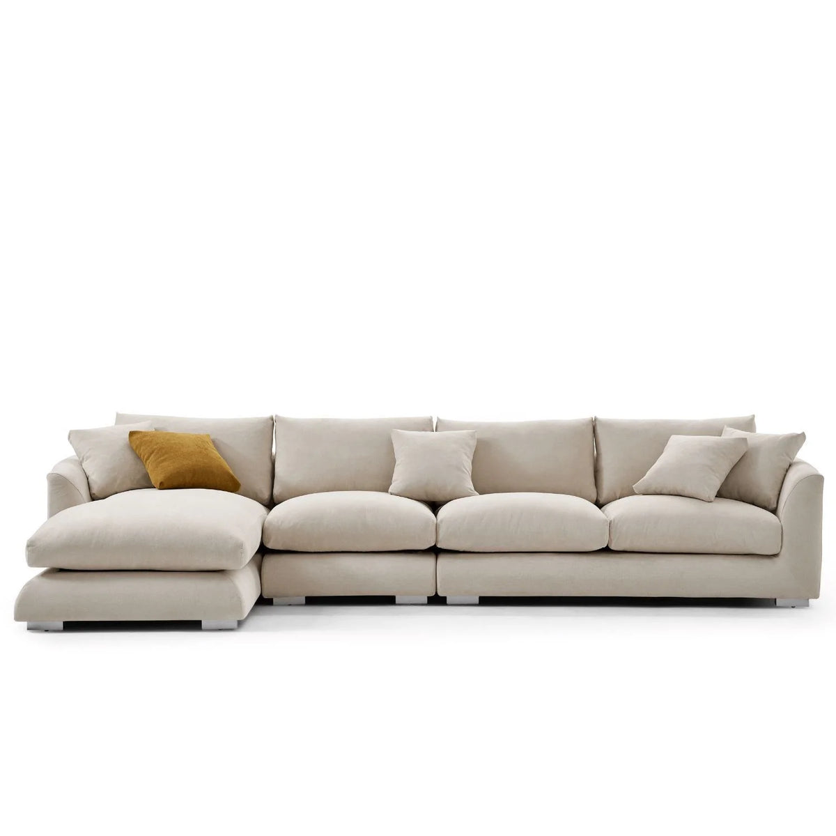 Home Furniture Modern Leisure Soft Feather Sofa L Shape Fabric Modular Living Room Sofa Set Furniture