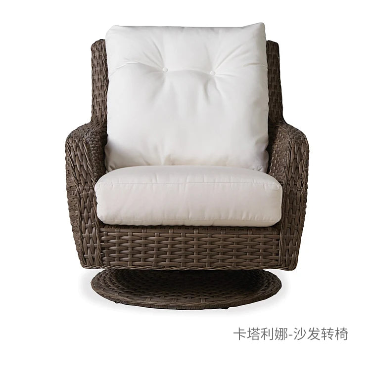 Outdoor sofa combination balcony rattan leisure chair swivel chair