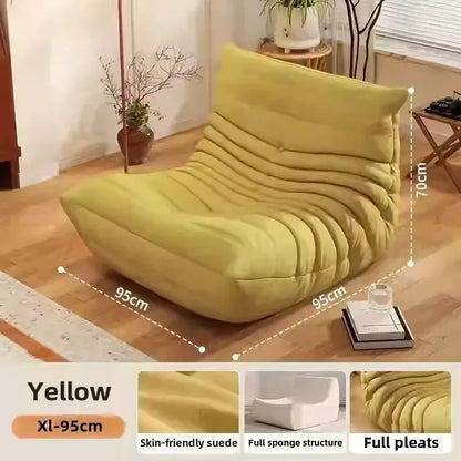 Caterpillar Sofa Living Room Single Bedroom Cloth Art Black Leather Lazy Man Sofa Bedroom Living Room Chair Sofa