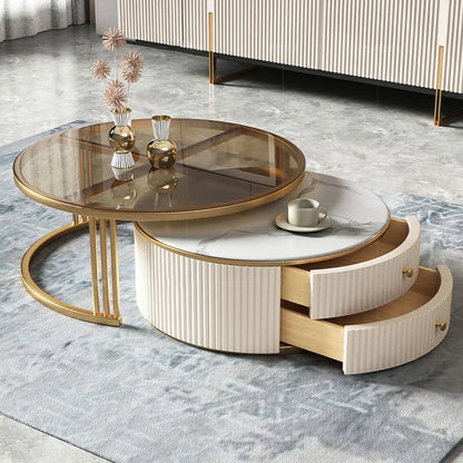 Commercial Rock Board Light Luxury And Simple Modern Small Unit Living Room Glass Coffee Table Table