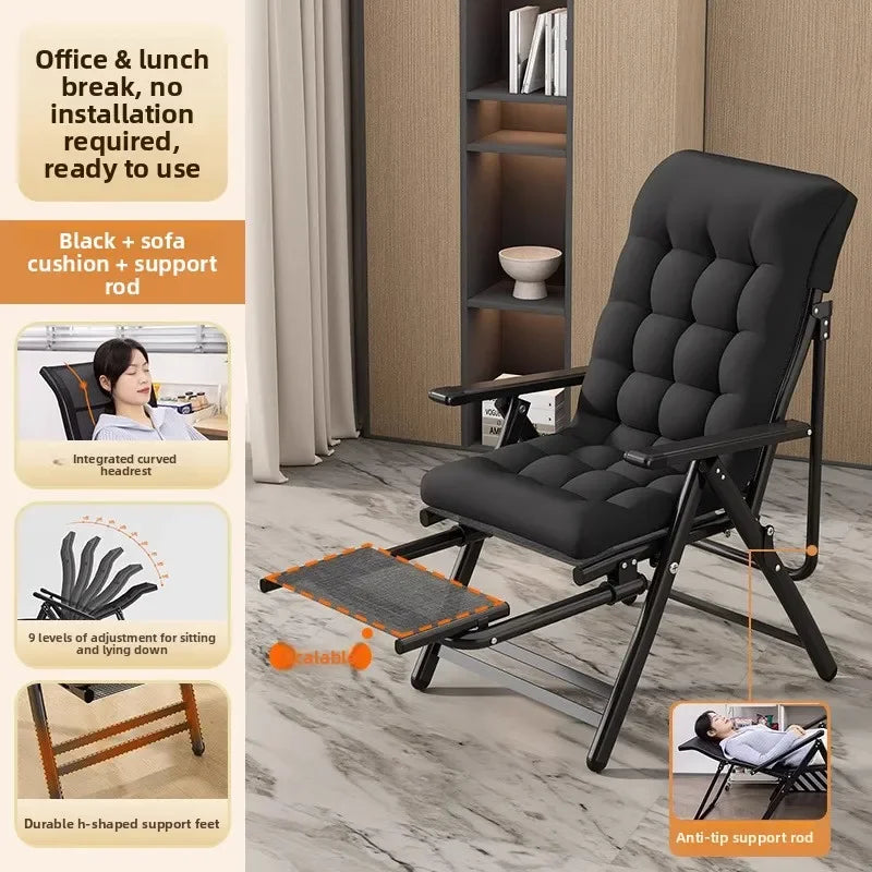 recliner lunch break folding office chair nap can lie down dual-purpose backrest computer chair couch