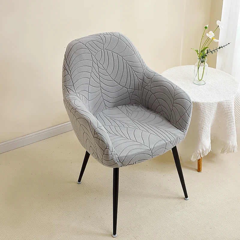 1/4pcs High Arm Chair Cover Elastic Dining Armchair Slipcover Leaf Jacquard Seat Covers for Home Wedding Fundas Para Sillas