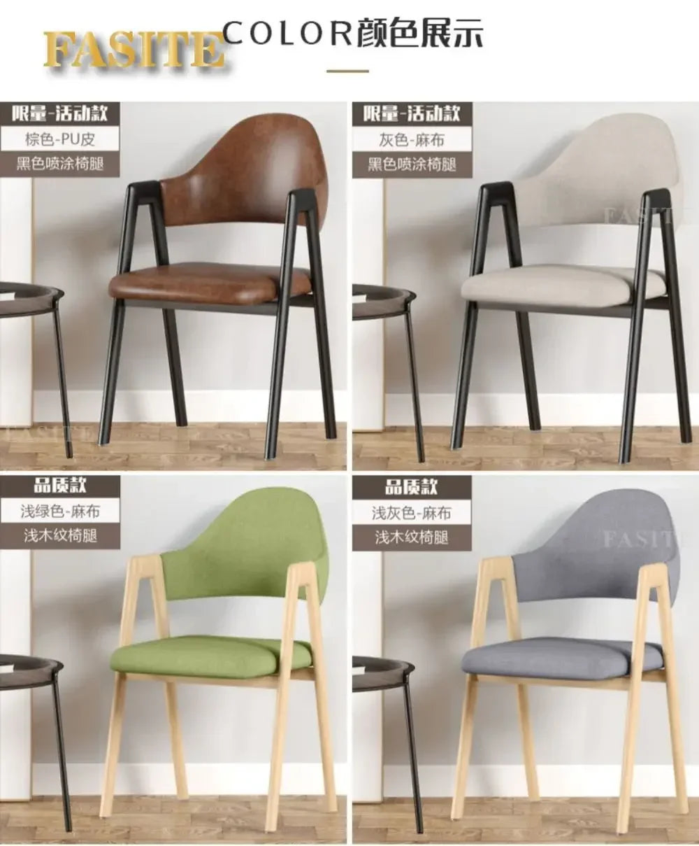 Room Dresser Dining Chairs Home Mid Century Modern Furniture Metal Skeleton Armchair Simple Makeup Armchair Kitchen Furniture
