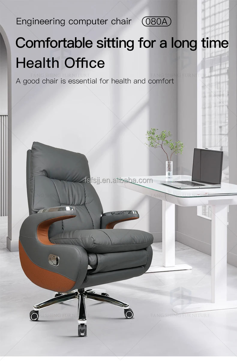 Chair Office Furniture Wholesale Luxury Modern Leather Ergonomic Boss Chair Office Chair  for Fat People