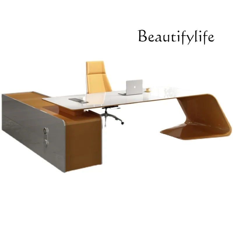 a Boss desk simple modern fashion manager desk large desk white paint boss table