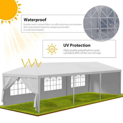 10x30 Party Tent Outdoor Canopy Tents for Parties with 8 Removable Sidewalls Heavy Duty Waterproof Gazebo Shelter, Customized