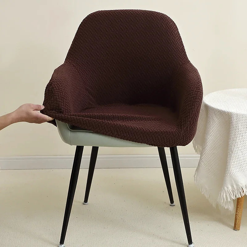 1/2pcs Jacquard Chair Covers High Arm Dining Chair Cover Elastic Chair Seat Slipcover Protector for Wedding Living Room Home