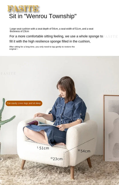 Modern Luxury Lazy Living Room Sofa Tatami Nursing Chair Single Simple Dormitory Sofa Bedroom Office  Home Furniture
