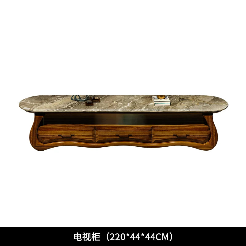 Leather sofa modern high-end villa living room 123 combination solid wood furniture simple and modern