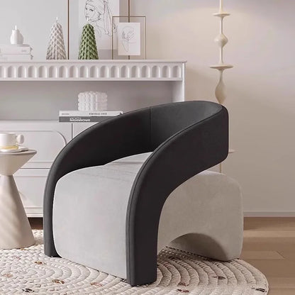 A Nordic Light Luxury Curved Balcony Chair Design Sense Living Room Lazy Single Sofa Leisure Chair