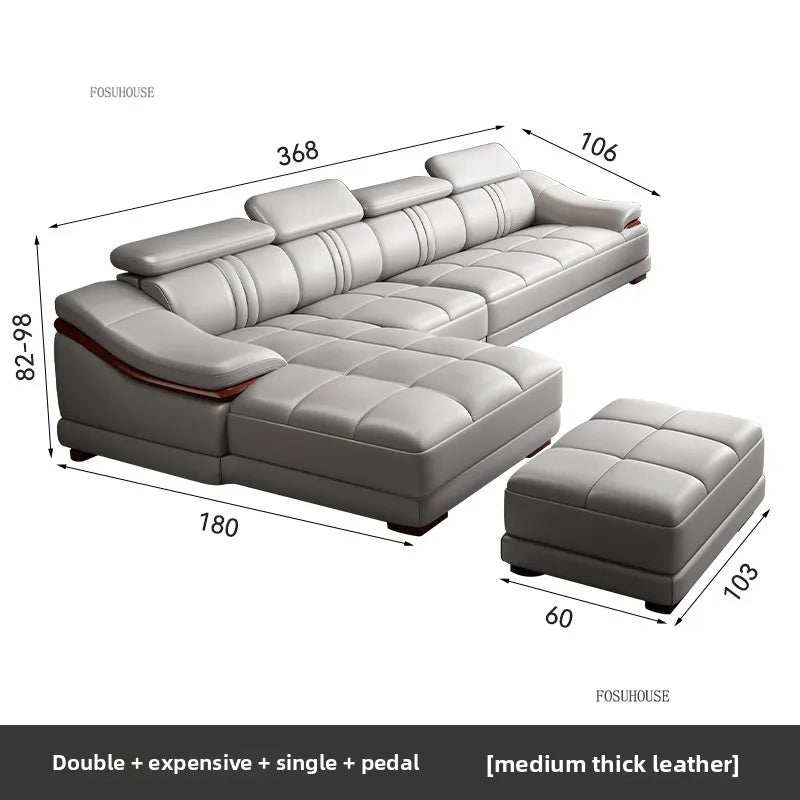 Italian Light Luxury Living Room Sofas Combination Nordic Double Sofas for Living Room Home Furniture Designer Leather Back Sofa