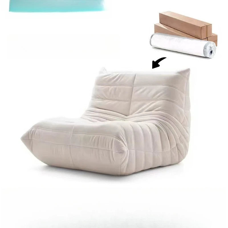Caterpillar compression sofa living room single high-end designer can sit lazy fabric Nordic style