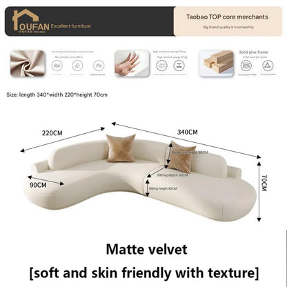 White Minimalist Comfortable Large Size Living Room Sofas Terrace Furniture