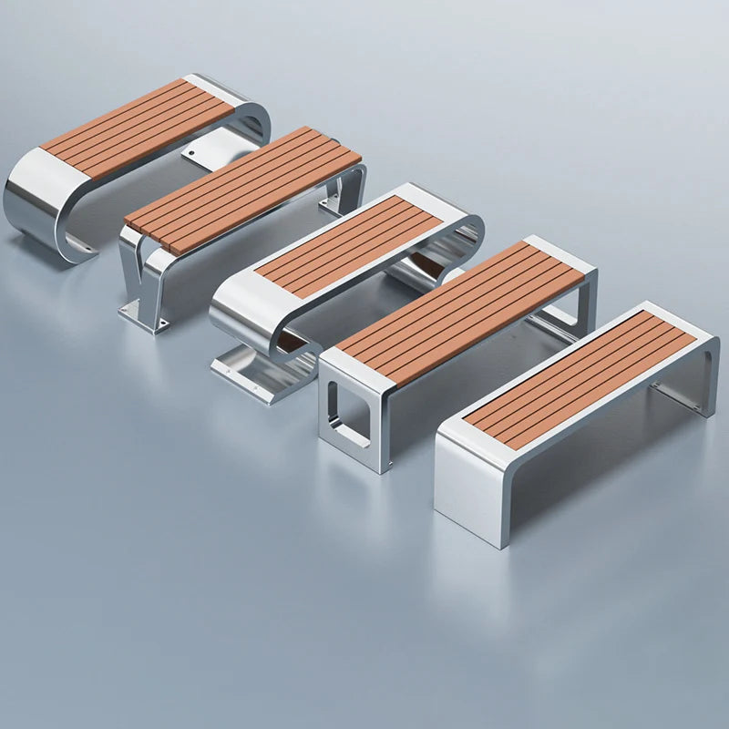 Banc de Patio Anti-Corrosion en acier inoxydable 304, haute qualité, 1.5mm d'épaisseur, mobilier d'extérieur moderne pour salle de sport, centre commercial, supermarché