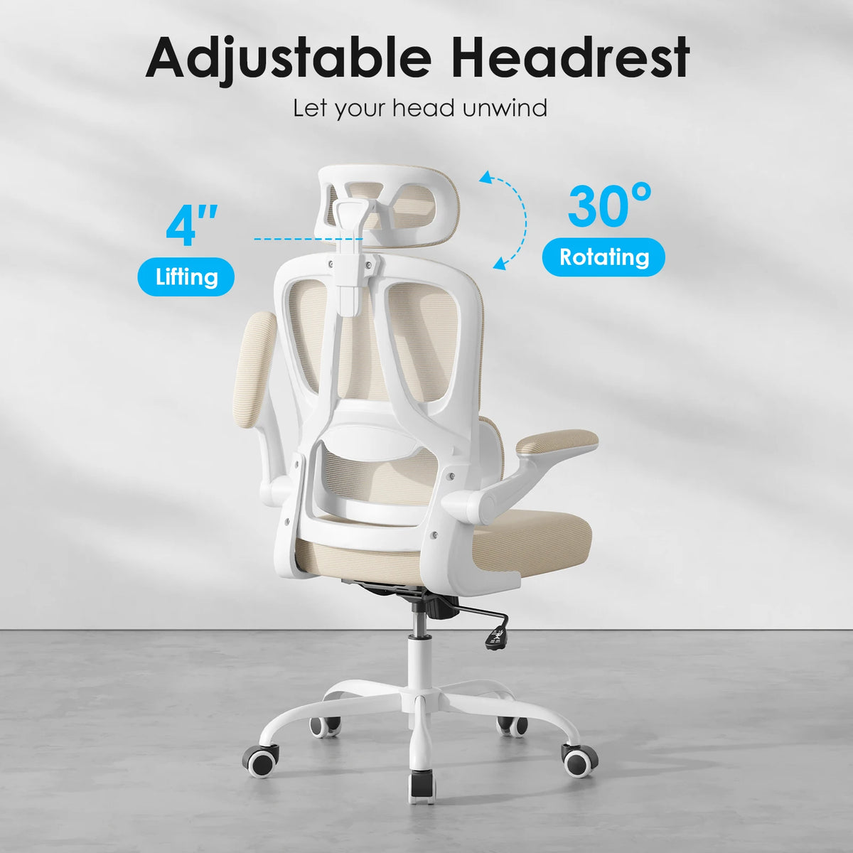 Farini Ergonomic Office Chair, Home Office Desk Chair with Lumbar Support & Headrest, High Back Computer Chair for Work, Study