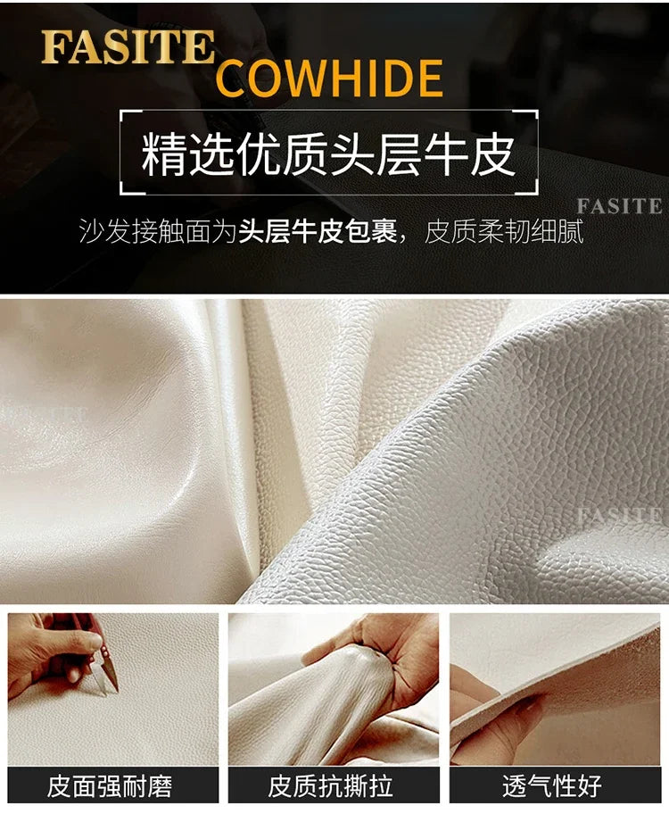 Genuine leather sofa head layer cowhide small unit,simple and modern functional, fashionable leather sofa combination decoration
