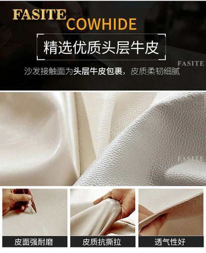 Genuine leather sofa head layer cowhide small unit,simple and modern functional, fashionable leather sofa combination decoration