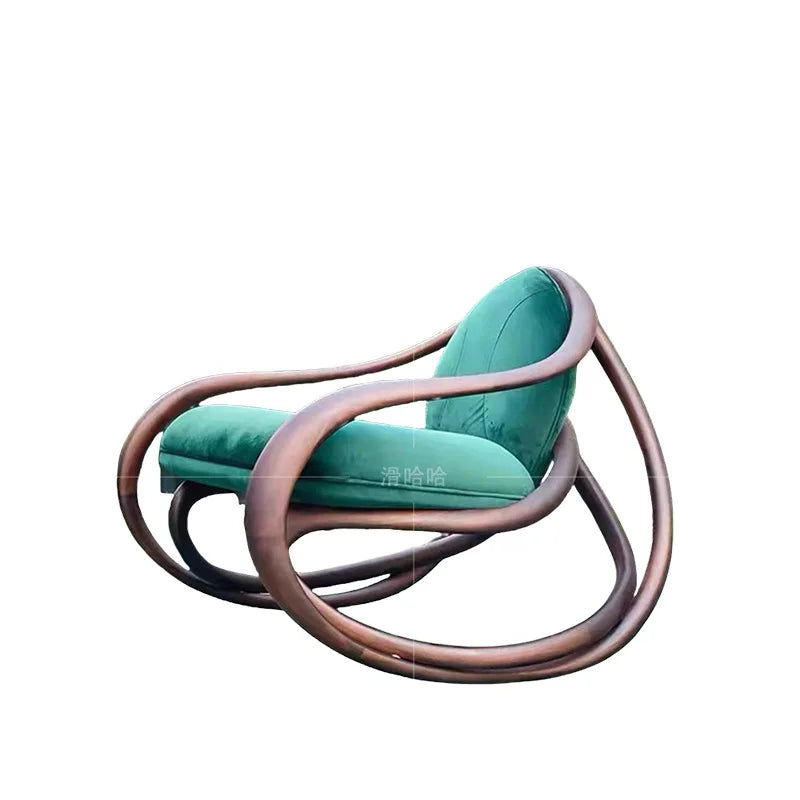 Customizable sofa rocking chair Internet celebrity creative balcony recliner high-end living room walnut leisure rocking chair