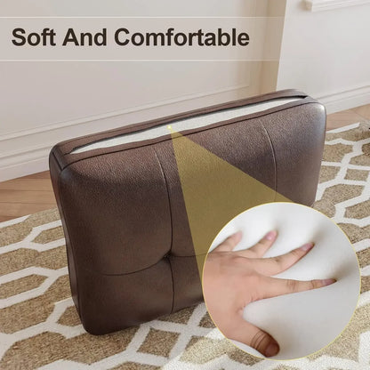 XMSJ.Faux Leather Sectional Sofa Convertible L Shape Couch for Small Space, Black