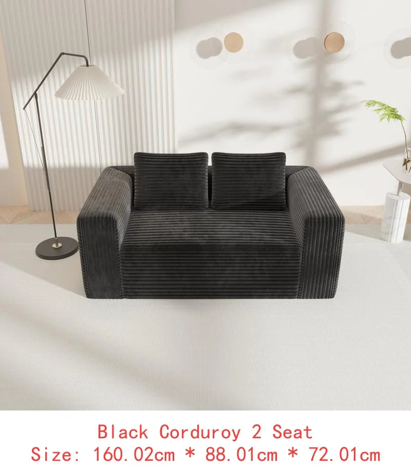 L-Shaped Cloud Sectional Sofa, Modern Modular Couch with Deep Seat, Upholstered Furniture for Living Room Bedroom, No Assembly