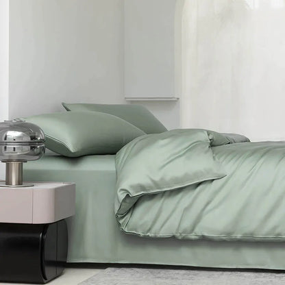 100% Mulberry Silk Bedding Set Solid Color Natural Silk Duvet Cover Set Twin King Queen Size Bed 3pcs/4pcs/5pcs Bed Sheet Set