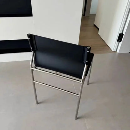 Italian Simple Saddle Chair, Bauhaus Design Dining Chair, Stainless Steel Backrest Chair, Wholesale Available, Home Furniture