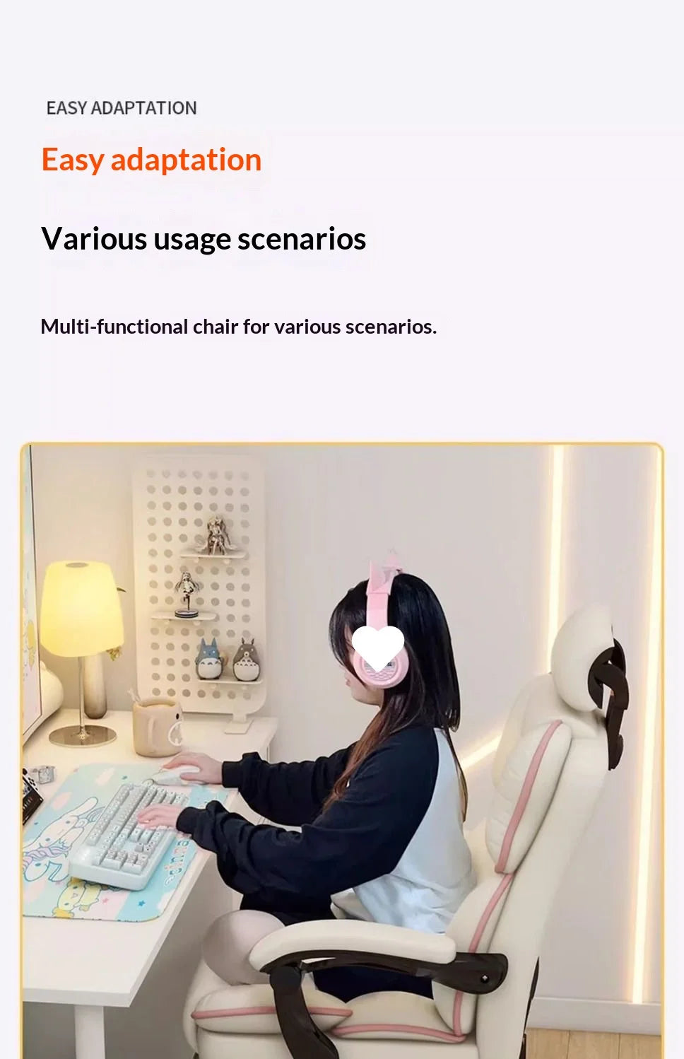 Ergonomic Office Chair Gaming High Back Computer Desk Chair Adjustable Lumbar Support Reclining Swivel Armrest Home Sillas
