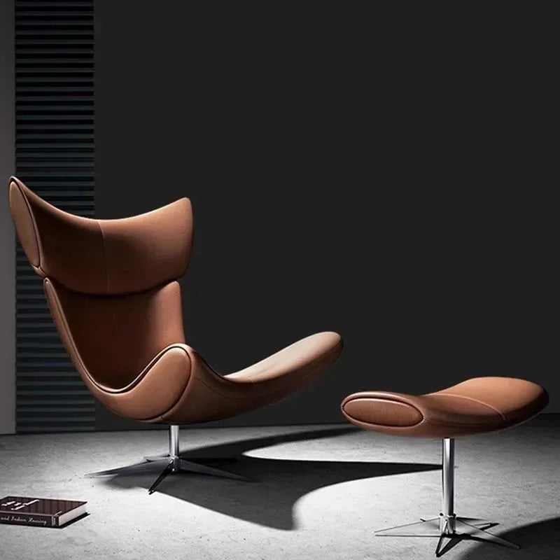 Comfortable Ergonomic Living Room Chairs Modern Leather Nordic Sofa Chairs Designer Recliner Portable Fauteuil Salon Furniture