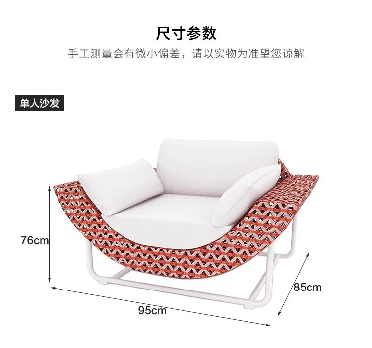 Outdoor Patio Rattan Sofa Hotel Homestay Open-Balcony Leisure Table and Chair Waterproof Sunproof Furniture Set
