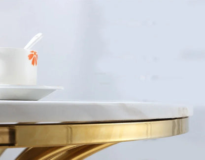 Nordic Minimalist Marble Coffee Tables Light Luxury Living Room Side Table Golden Iron Round Coffee Table Modern Home Furniture
