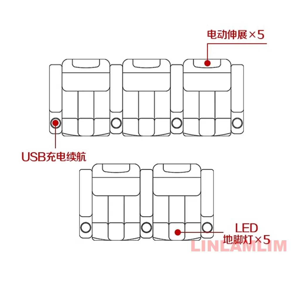 Linlimlam Luxury Genuine Leather Electric Recliners Cinema Chairs with Cup Holder, LED Light – Home Theater Power Reclining Sofa