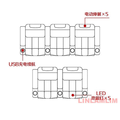 Linlimlam Luxury Genuine Leather Electric Recliners Cinema Chairs with Cup Holder, LED Light – Home Theater Power Reclining Sofa