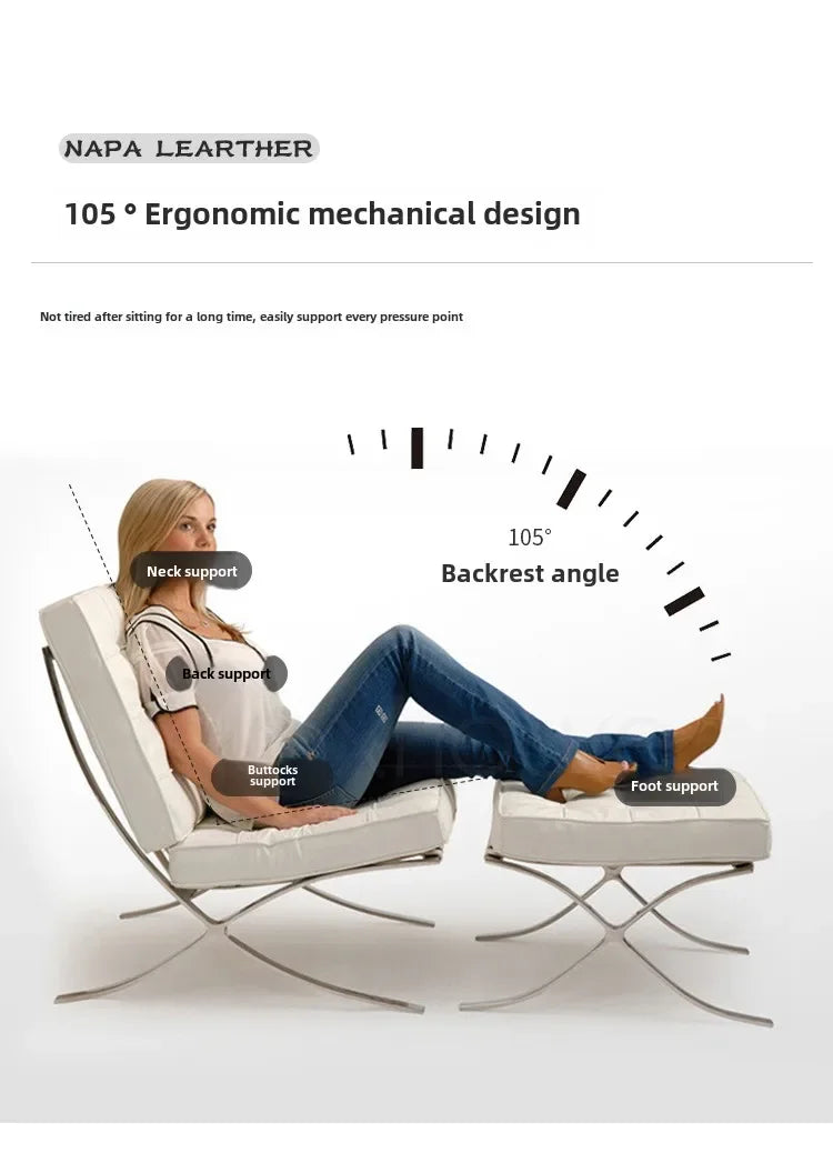 Single Sofa Chair Designer Star Same Leisure Simple High-end Luxury Leisure Chair Nordic Single Barcelona Modern Recliner Chair