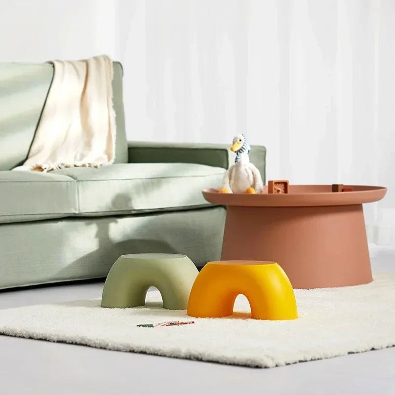 Creative Rainbow Stool Simple Circular Small Bench Home Round Comfortable Stool Durable Non-slip Shoe Changing Stool