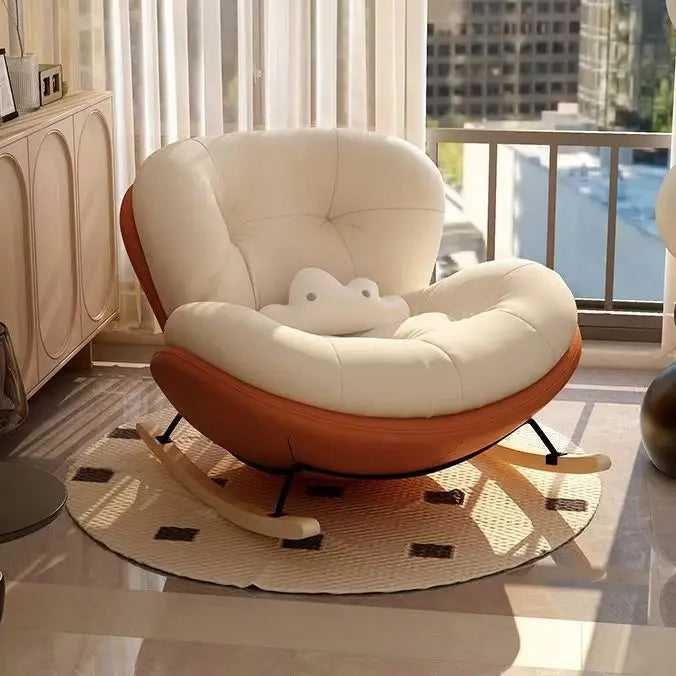 Rocking Chair Plus Size Adult Rocking Chair Rest Nap Lazy Sofa Simple Eggshell Rocking Living Room Leisure Recliner Sofa
