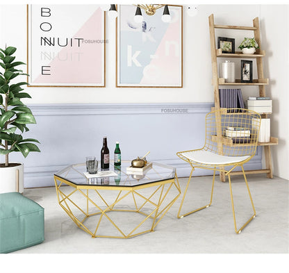 Nordic Light Luxury Tempered Glass Coffee Tables Small Apartment Sofa Side Table Simple Iron Corner Table Living Room Furniture