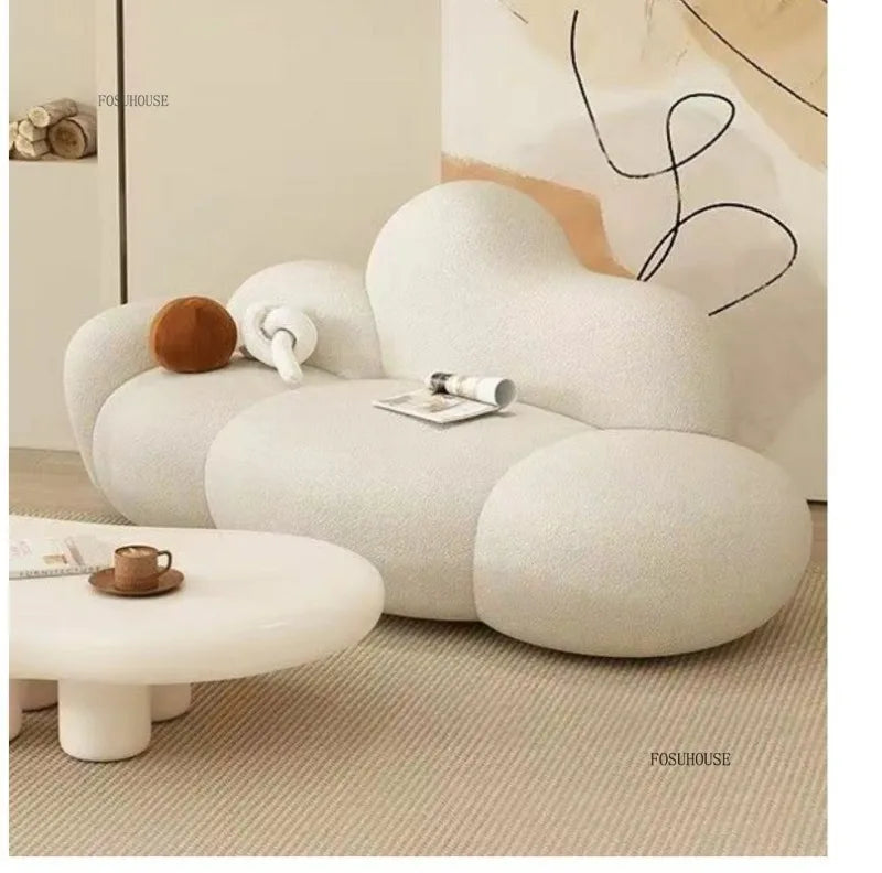 Simple Small Apartment Living Room Sofas Nordic Home Balcony Single Back Sofa Chair Beauty Salon Lounge Reception Double Sofas