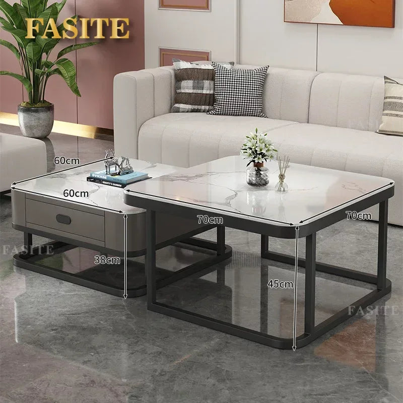 Glass Luxury Coffee Tables Bedside Centre Center Coffee Tables Gold Combination Nordic Basse De Salon Living Room Furniture