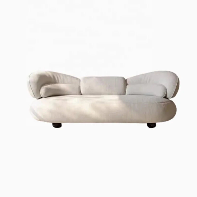 #Modern Cream Style Curved Corduroy Fabric Sectional Sofa Cloud Couch With Coffee Table Set Living Room Apartment Home Furniture