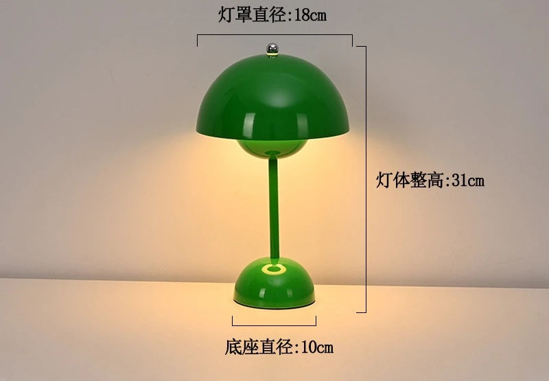 Nordic modern minimalist bedroom bedside lamp creative  flower bud cream style small table
