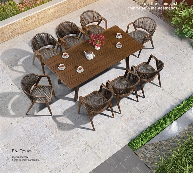 Waterproof and Sun-proof Garden Outdoor Chairs Leisure Outdoor Furniture Aluminum Alloy Chair Modern Patio Balcony Table Chairs