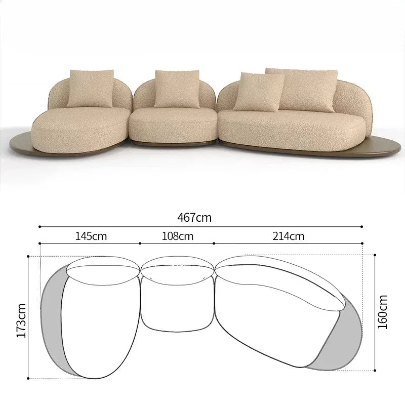 Home Living Room Coffee Designer Creative Three Person Log Style Furniture Modern Simple Sofa Morocco Fabric Sectional Sofas