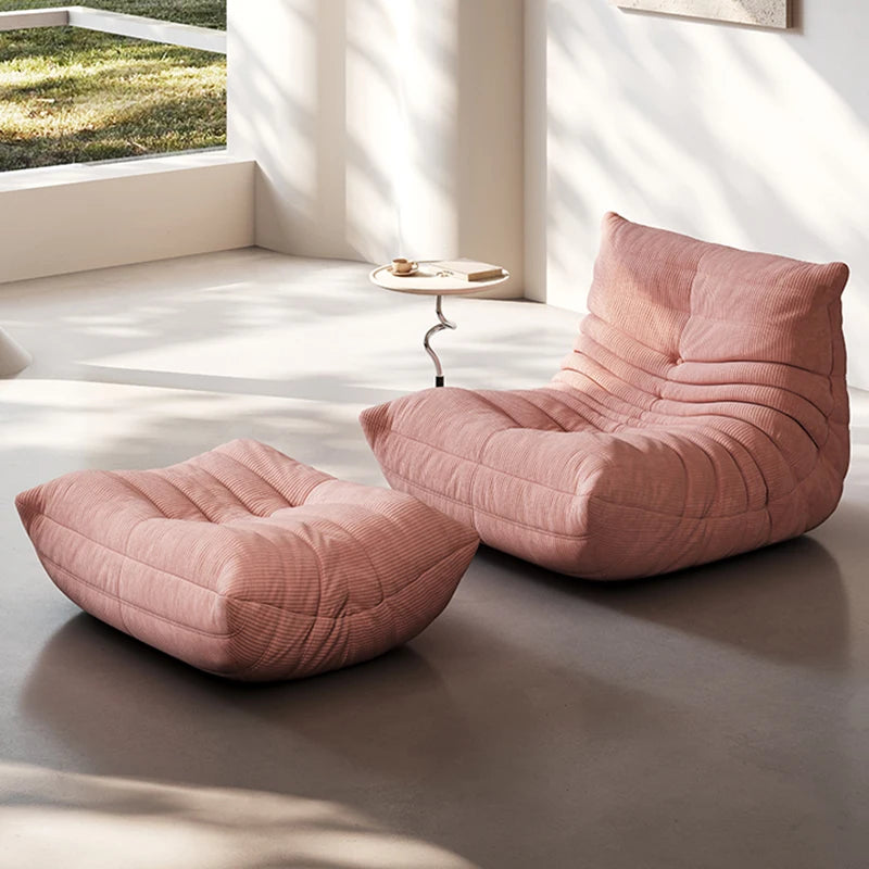 Lounge Bean Bag Chair for Adult Armless Lazy Floor Sofa Fireside Chair for Living Room Gaming Room Bedroom Soft Corduroy Couch