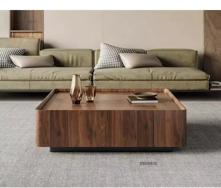 Nordic Solid Wood Coffee Tables Modern Coffee Tables for Living Room Furniture Design Sofa Side Tea Tables Organizer Drawers