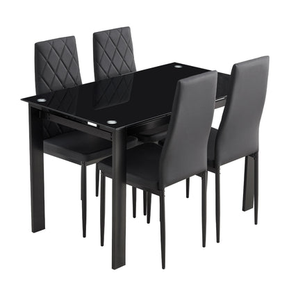 New Black Dining Table and Chairs,  Table Set 4 Seater, Table Set, Modern  Table,  Room Furniture