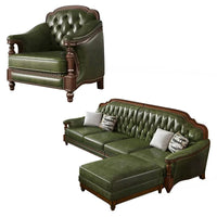 American, leather, sofa, solid wood, furniture, American, corner, sofa