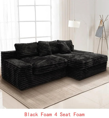 Modular Sectional Sofa Set, Upholstered Couch for Living Room or Bedroom, No Assembly Required, 2PC Free Combination, Plush