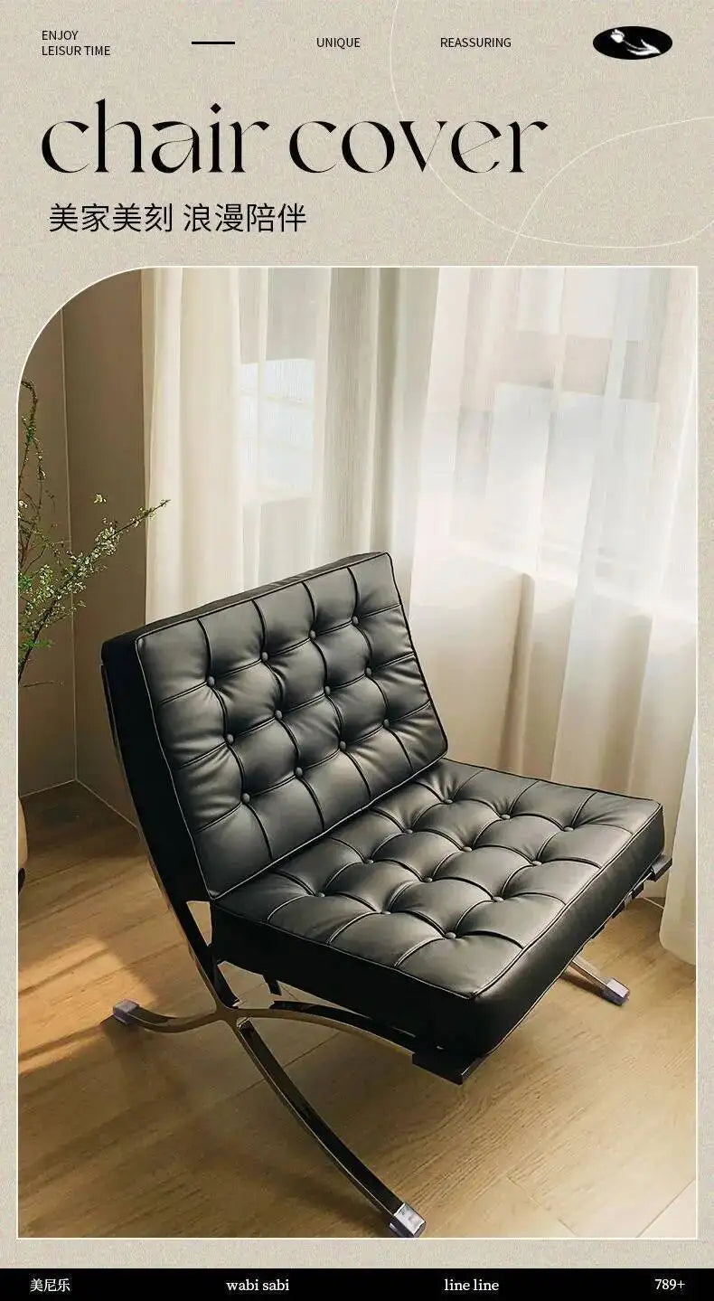 Barcelona Single Sofa Designer Lazy Sofa High-end Italian Living Room Sofa Chair Nordic Light Luxury Leisure Chair