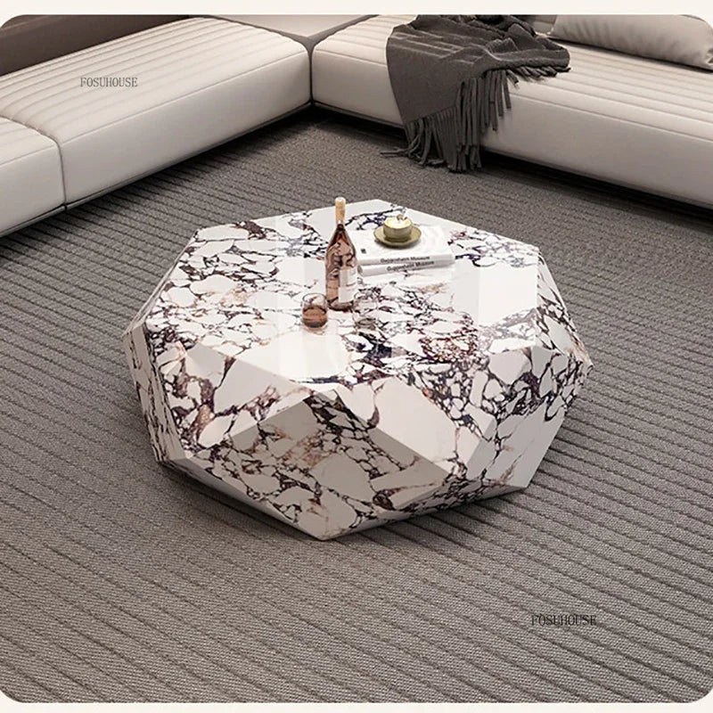 Minimalist Italian Coffee Tables for Living Room Irregularly Shaped Gold Metal Side Tables Luxury High-end Table for Office
